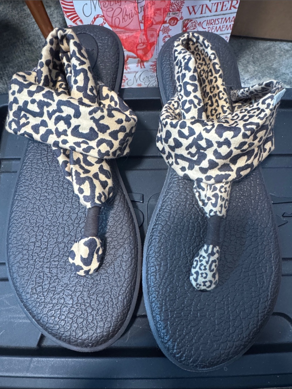 Women’s Sanuk Yoga Sling Leopard Print Knotted Thong Sandals